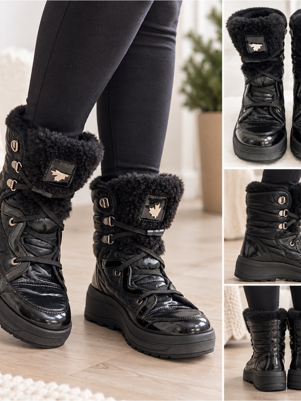 Women’s Black Faux Fur Winter Boots